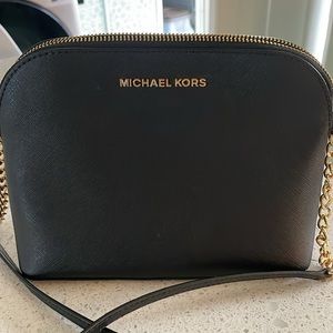 Michael Kors Black Leather Crossbody Bag